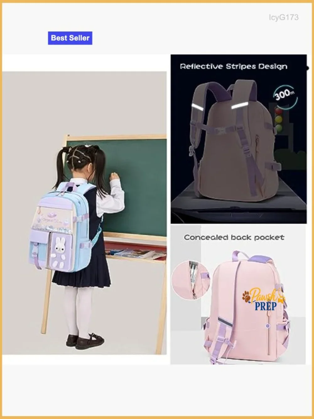 Cute Bunny Backpack for Girls - Kawaii Elementary School Bookbag